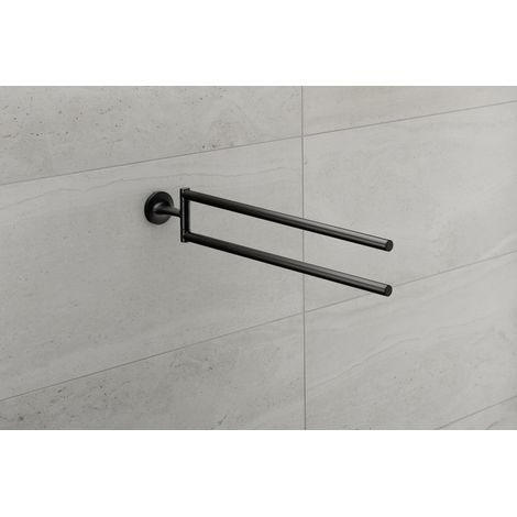 Duravit Starck T - Portasciugamani doppio girevole, lunghezza 47 cm, nero opaco 0099414600 (1/4)