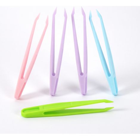 Pinzetta in plastica 7,8 cm (rosa) (1/5)