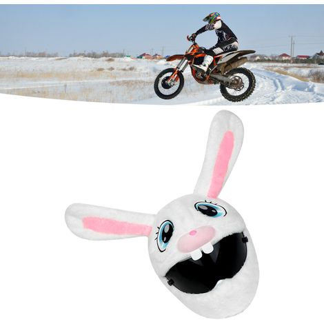 Housse de casque moto animal cartoon style, douce et chaude en coton PP, housse de casque mignon pour vélo cyclisme extérieur beige (1/5)