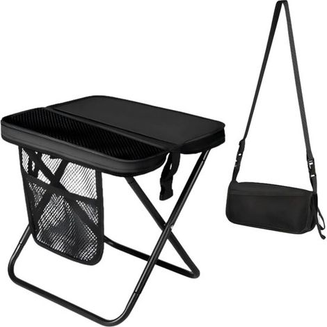 Sgabello pieghevole portatile – Sedia pieghevole con vano portaoggetti – convertibile in borsa a tracolla per un trasporto a mani libere e capacità di carico fino a 120 kg – ultraleggero per escursion (1/5)