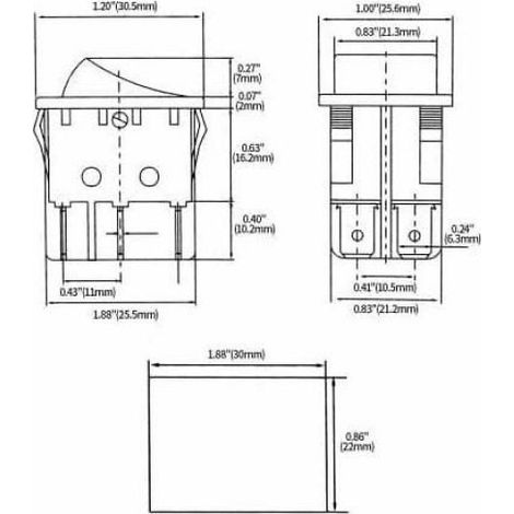 Interrupteur Bascule DPDT - 6 Broches - 16 A 250 V CA - Voyant Vert Intégré - Pour Tableau Électrique et Projets DIY - 1 Pièce (1/4)
