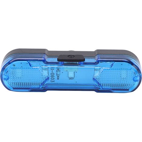 Wasserdichtes, um 360° drehbares LED-Fahrradrücklicht mit 4 Beleuchtungsmodi (blau). (1/5)