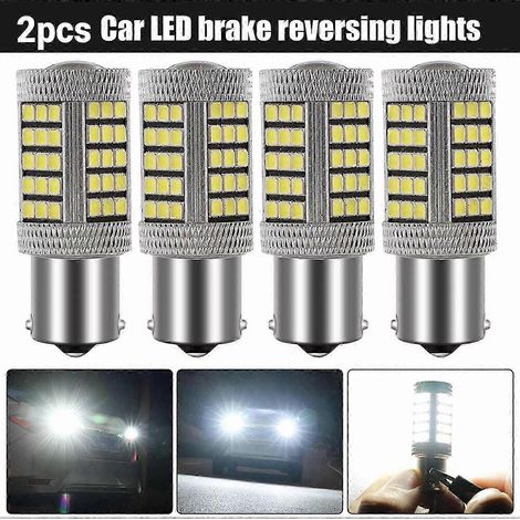 2 ampoules LED ultra-lumineuses 1156 P21 W BA15S 66 pour feux de stationnement, feux stop et feux arrière. (1/5)