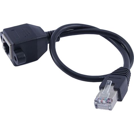 Câble d'extension Ethernet RJ45 mâle vers femelle 30 cm - Câble LAN pour montage sur panneau vissé, compatible tous réseaux (1/5)