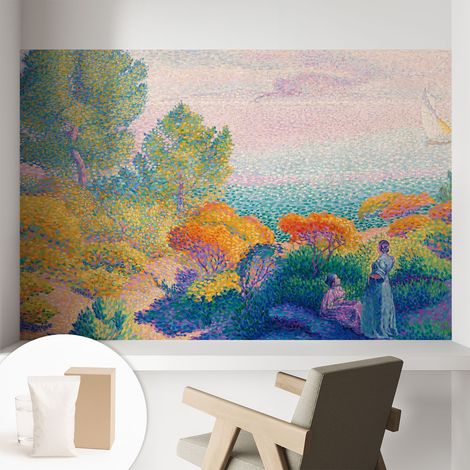 Papier peint intissé avec imprimé pour décoration intérieure pour rénovation a motif - Colle incluse gratuite Paysage côtier 104x70 cm (1/5)