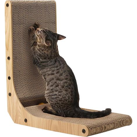 L-förmiger Katzenbaum, 48 cm hoch, geeignet für Wände und Ecken, Katzenbaum für den Innenbereich mit Ballspielzeug.