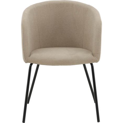 Berit chaise de salle à manger avec accoudoirs beige. (1/5)