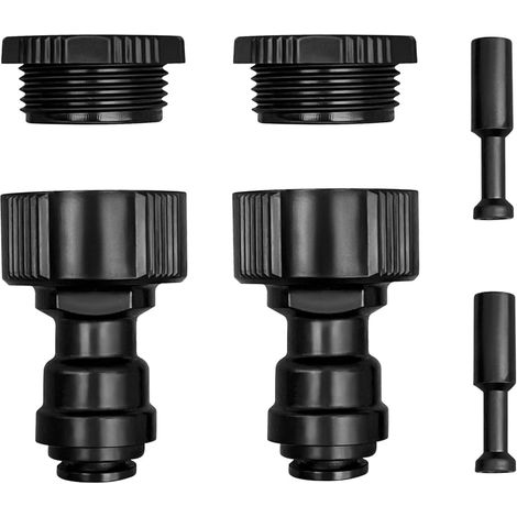 Raccords de tuyau à connexion rapide de 8 mm pour systèmes d'irrigation et d'arrosage de jardin avec connecteurs de robinet de 1,6 cm, design en plastique noir pour refroidissement par pulvérisation (1/5)