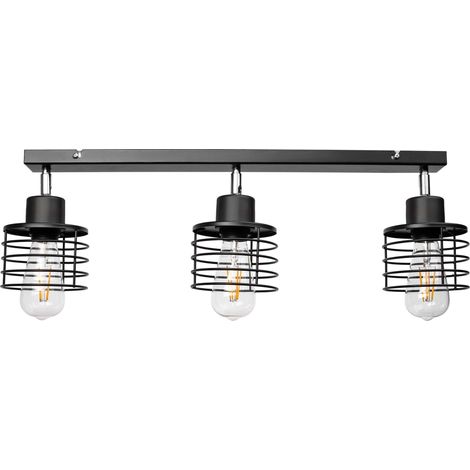 Orno ISLA lámpara de techo negra estilo loft 60 cm