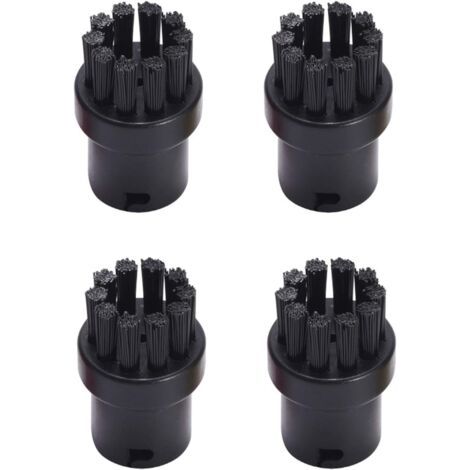 Lot de 4 brosses rondes de rechange pour nettoyeur vapeur Karcher SC1 SC2 SC3 SC4 SC5 SC7 Noir (1/4)