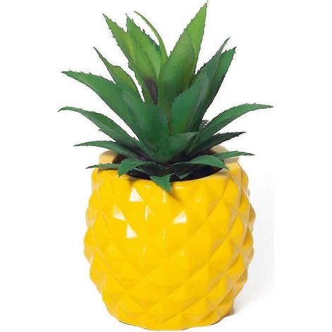 Décoration artificielle en forme d'ananas, pot à plusieurs viandes - Faux ananas pour la maison, le bureau, la cuisine ou la table (jaune) (1/5)