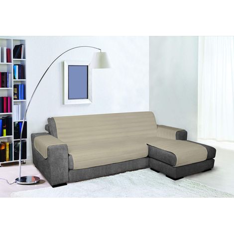 Waterproof housse de canapé Double-face avec chaiselongue, Gris tourterelle, 290cm (1/5)