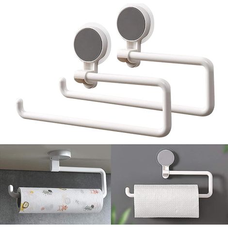 BEBUSINGOTO Papierhandtuchrollenhalter, Wandmontage ohne Bohren, selbstklebender Papierhandtuchhalter (1/5)
