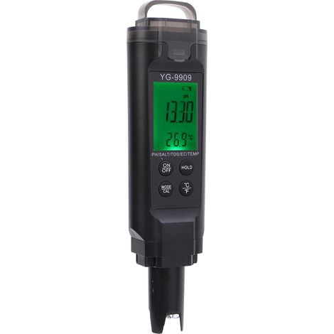 Water Quality Tester 5 in 1 Fish Tank Backlit LCD Screen Digital PH EC TDS Temp Meter (1/5)