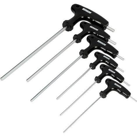 Jeu de 6 clés Allen en acier au vanadium avec poignée, 2 à 6 mm (1/2)