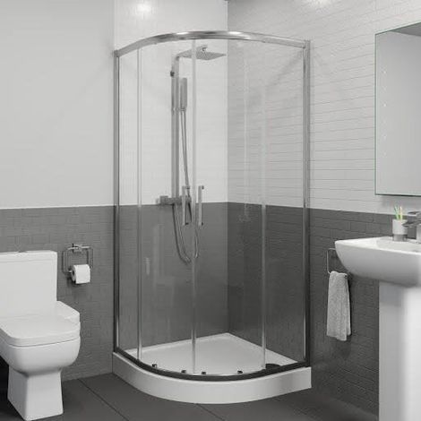 Quadrant Shower Enclosure 1000mm Easy Plumb Tray 8mm Glass Bathroom Modern (1/5)