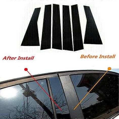 Lot de 6 autocollants de garniture de montants de vitres de portières de voiture, noir brillant, pour Nissan X-Trail/Rogue T33 2022-2023 (1/5)