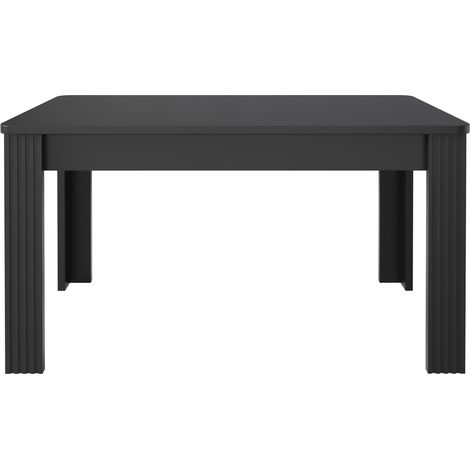 Tavolo da pranzo rettangolare nero moderno in truciolato, 116 x 65 x 75 cm, struttura a 4 gambe (1/5)