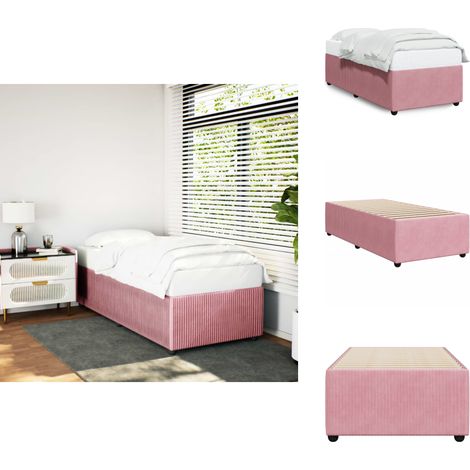 Bettgestell Rosa 80x200 cm Samt - Samtbett - Rosa Bettgestell - Doppelbett Gestell - Schlafzimmer Dekoration - Gemütliches Bett (1/5)