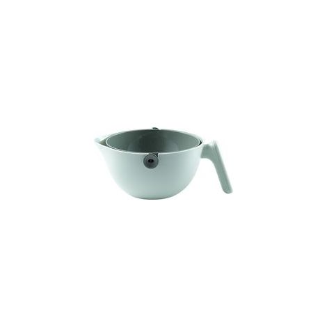Colador de cocina de 1 pieza con bol, gris, con asa y cesta extraíble - Verde - 1 pieza - Crezuo
