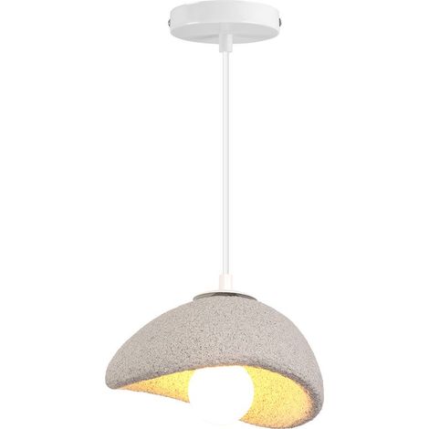 Lustre rétro 20 cm – Abat-jour en matériaux durables – Douille E27 pour ampoules LED – Longueur câble réglable 100 cm – (1/5)