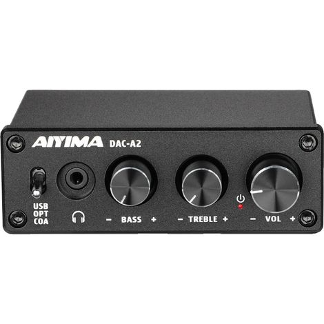 Convertitore audio digitale-analogico, con ingressi multipli, colore nero. (1/5)