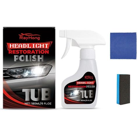 Kit de polissage et réparation pour phares automobiles 180 ml - Liquide de rénovation élimine oxydation et voile sur tous les phares de voiture (1/5)