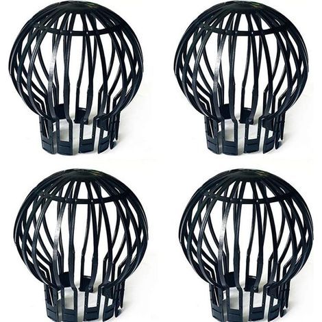 Un ensemble de 4 protège-gouttières, 5,74,91,7cm, noir, plastique. (1/5)