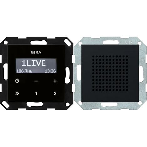 Gira Radio encastrée RDS Haut-parleur System 55 Schwarz m [2280005], 2280 005