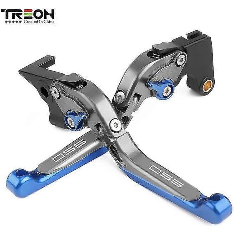 Accessoires pour motos Suzuki GSX-S950 GXS-S950 GSXS 950 2021-2022 : leviers de frein et d'embrayage pliables et extensibles CNC (bleu titane). (1/5)