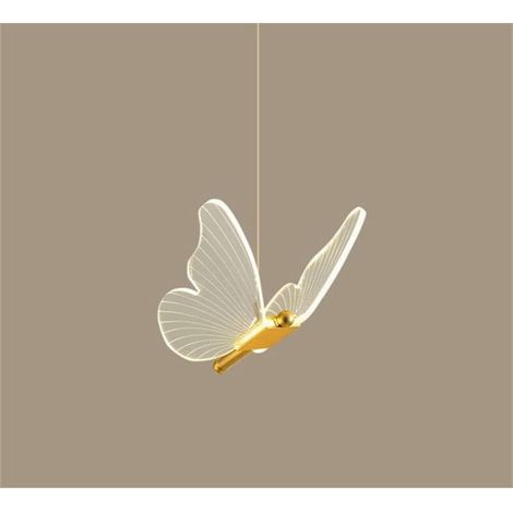 Plafonnier Papillon Chevet Moderne Simple - Papillon Doré/Tête Unique/Lumière Tricolore (1/5)