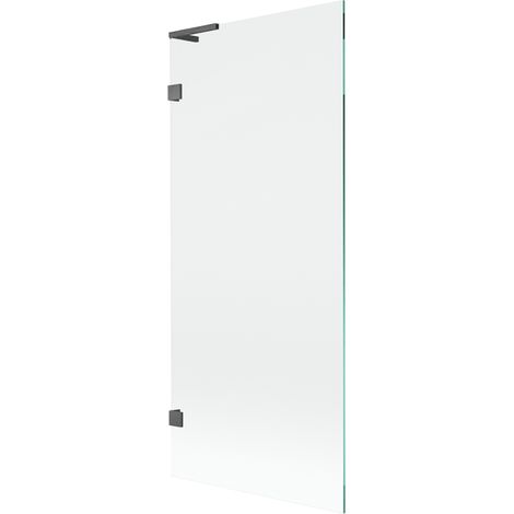 Paroi de baignoire Mexen Lunar L à 1 panneau 80 x 150 cm, transparent, gris canon brossé - 897L-080-000-66-00 (1/5)