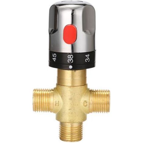 Swyeoot – Mitigeur thermostatique de douche en laiton – Contrôle de température 20-50°C – Installation facile sur murs – Finition métal