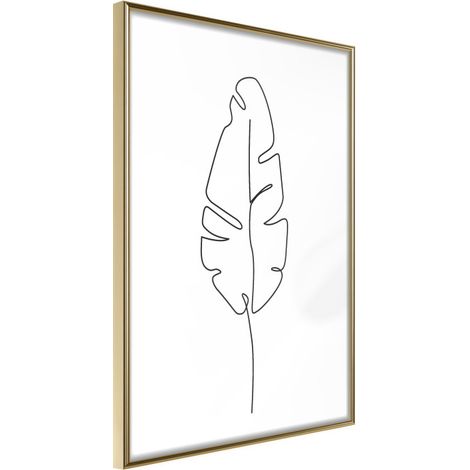 Affiche Murale Encadrée "Drawn with One Line" 40 x 60 cm Or (1/2)