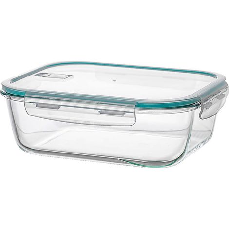 Boîte à lunch rectangulaire hermétique en borosilicate, 2250 ml