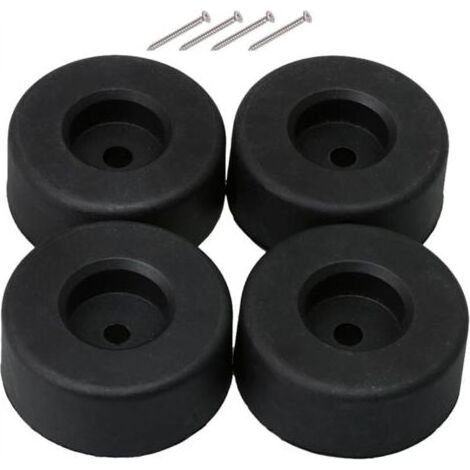 Ineasicer Lot de 20 pieds de meubles ronds en plastique noir 45 mm de diamètre 18 mm de diamètre 6 mm de diamètre (1/4)