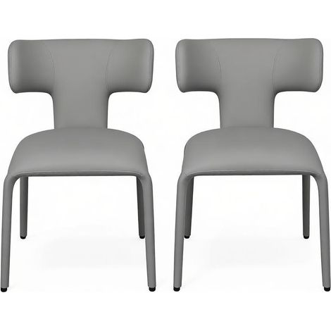 Chaises esthétiques pour salon, chaises de cuisine, chaises de bureau à dossier courbé, chaises relax (lot de 2 chaises de salle à manger) (1/5)