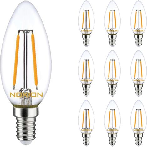 Lot 10x Noxion Lucent LED E14 Bougie Filament Claire 2.5W 250lm - (1/5)