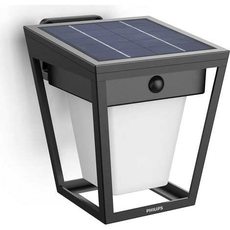 Philips Nissa Wandleuchte (Schwarz) mit Bewegungsmelder Warmweißes Licht 3000K - UltraEfficient LED - Solar (1/5)