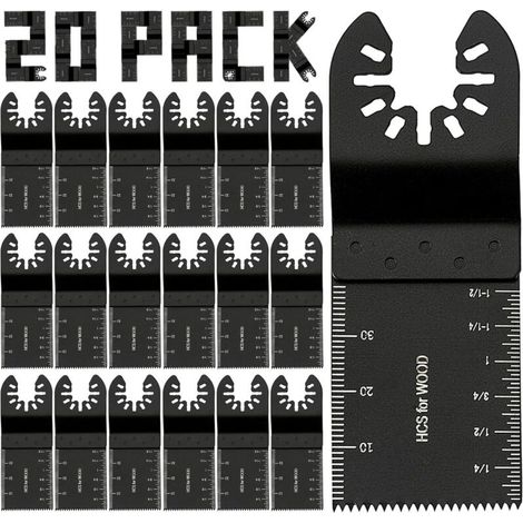 Lames de scie oscillantes, 20 pièces, universelles, à dégagement rapide, compatibles avec Fein, Dremel, Dewalt, Craftsman, Ridgid, Makita, Milwaukee, Rockwell, Ryobi, etc