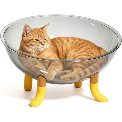 Lit pour chat type vaisseau spatial en forme de bol Transparent (1/5)