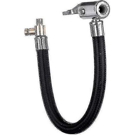Adaptateur de tuyau de gonflage de pneu de 20 cm, tuyau de gonflage tressé, adaptateur de valve de pneu, rallonge de valve pour pompe à vélo, gonfleur pour voiture, moto et vélo. (1/5)