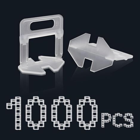 Système de Nivellement de Carrelage, Lot de 1000 Languettes de Traction, Largeur de Joint de 1,5 mm, Outil de Pose pour Carrelage de 3 à 15 mm de Hauteur, Aide à la Pose (1/5)