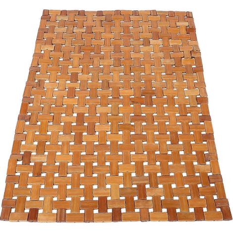 Tapis de bain portable en bambou antidérapant, pliable, 1 pièce (1/5)
