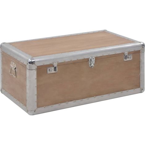 Boîte de rangement Bois de sapin massif 91x52x40 cm Marron vidaXL (1/5)