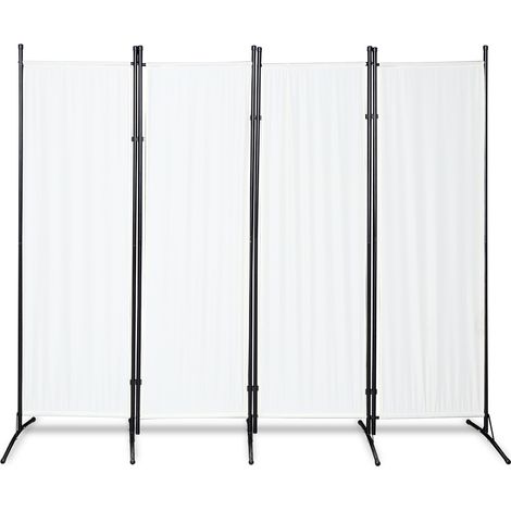 Paravent 4 fach Outdoor Trennwand Homestyle Balkon Garten Raumteiler verlängerbar Beige