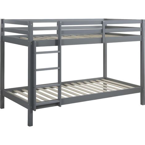 Letto a castello 2 x 90 x 190 cm Pino massello Grigio - ANICET II (1/4)