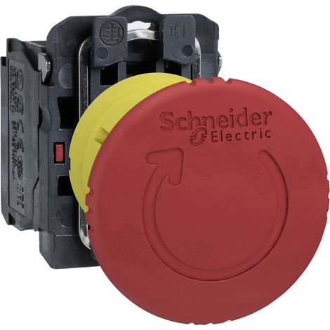 Schneider Electric XB5AS8442 Not-Aus-Taster Frontring Metall, mit NOT-Aus-Schalter, rund, rückstellb