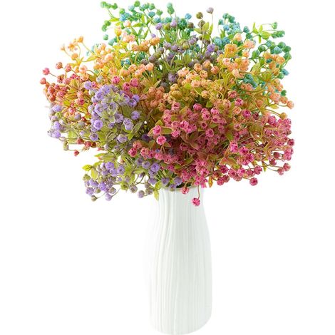 Brindille Fleur Artificielle - Gypsophile Simulée - 32 cm - 150 Fleurs - 5 Branches - Décoration Intérieure Mariage Fête (1/5)