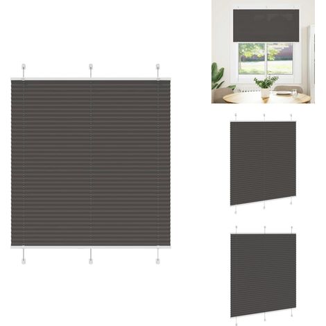 Store plissé noir 115x100 cm largeur du tissu 114,4cm polyester - Store Plissé - Stores Plissés - Store Plissé De Fenêtre - Plisse Aveugle (1/5)